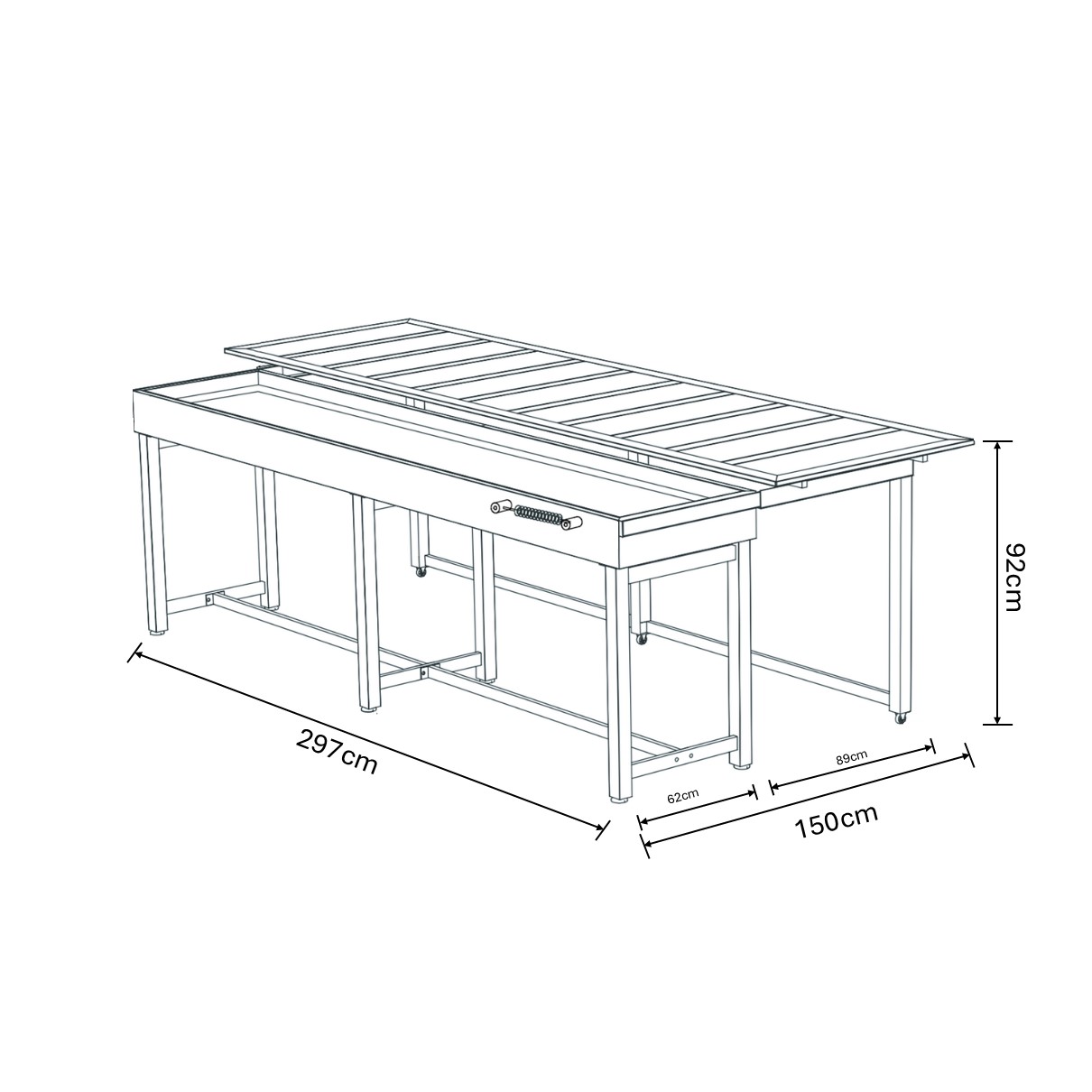 Pavilion Shuffle Board Table dimensions